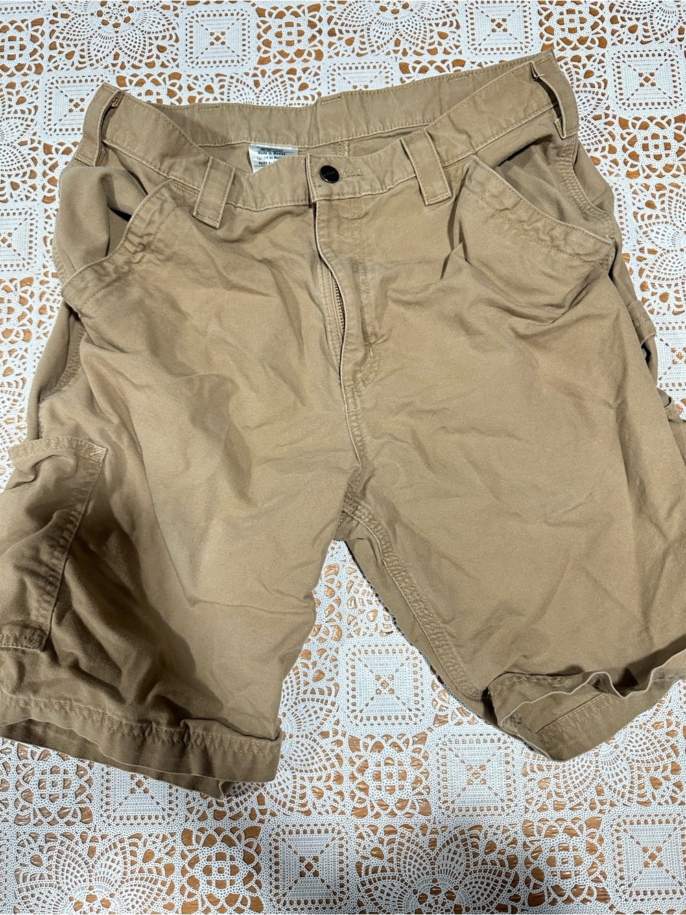 Carhartt B147 DKH Cargo Shorts Mens 34 Khaki Original Fit Workwear Utility